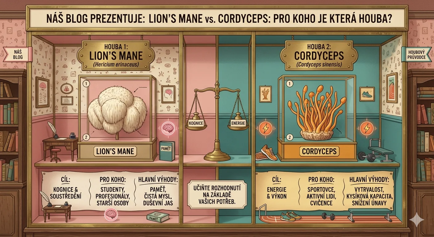 Lion’s Mane vs. Cordyceps: Pro koho je která houba?