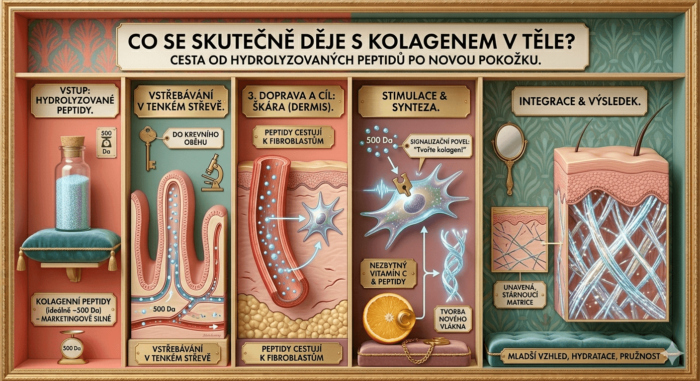 Čo sa skutočne deje s kolagénom v tele? Od peptidov po pokožku